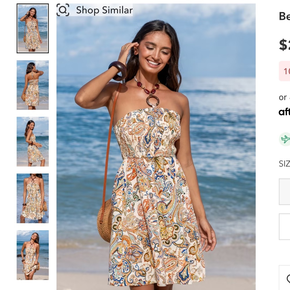 Beaded halter sundress